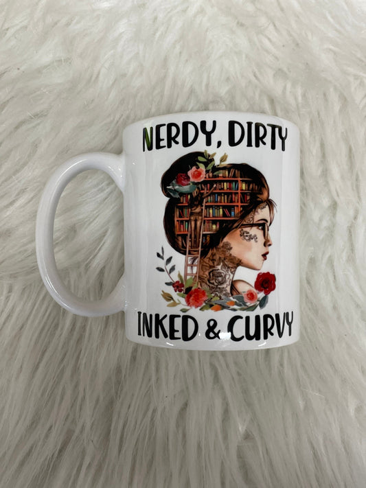 Nerdy, Dirty, Inked & Curvy Hot Beverage Mug