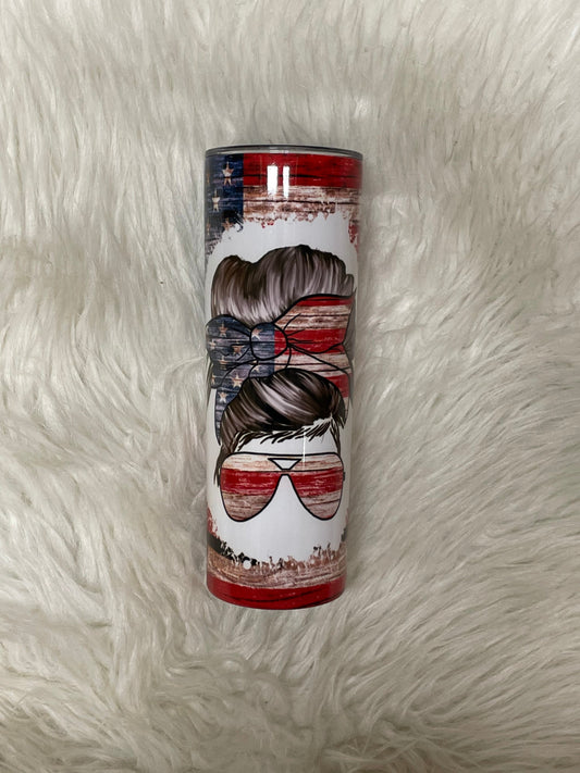 American Woman 20 Oz Stainless Skinny Tumbler