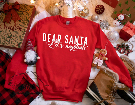 Christmas Sweatshirt, Funny Christmas Shirts for Women, Christmas Gifts for Women Let’s Negotiate Shirt, Christmas Crewneck Christmas