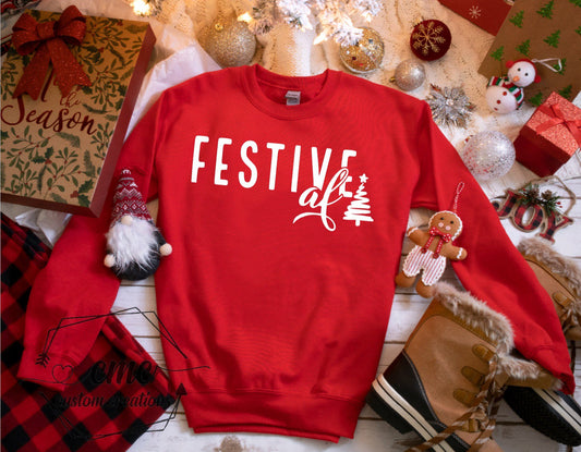 Festive AF Graphic Crewneck/Hoodie