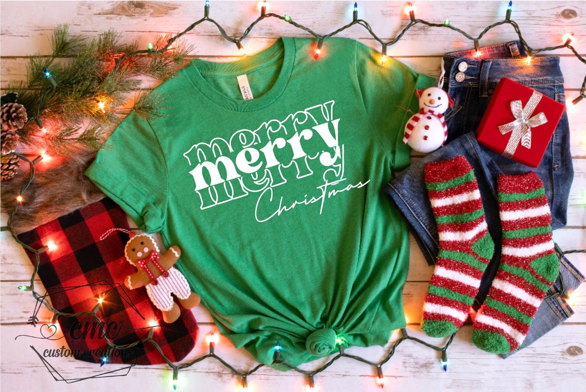 Christmas T-Shirt, Funny Christmas Shirts for Women, Christmas Gifts for Women Merry Merry Shirt, Christmas Crewneck Graphic Tee