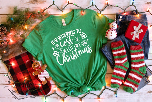 Christmas T-Shirt, Funny Christmas Shirts for Women, Christmas Gifts for Women Cost A lot Shirt , Christmas Crewneck Graphic Tee