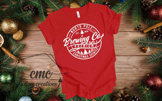 Christmas T-Shirt, Funny Christmas Shirts for Women, Christmas Gifts for Women Brewing Co Shirt, Christmas Crewneck Graphic Tee