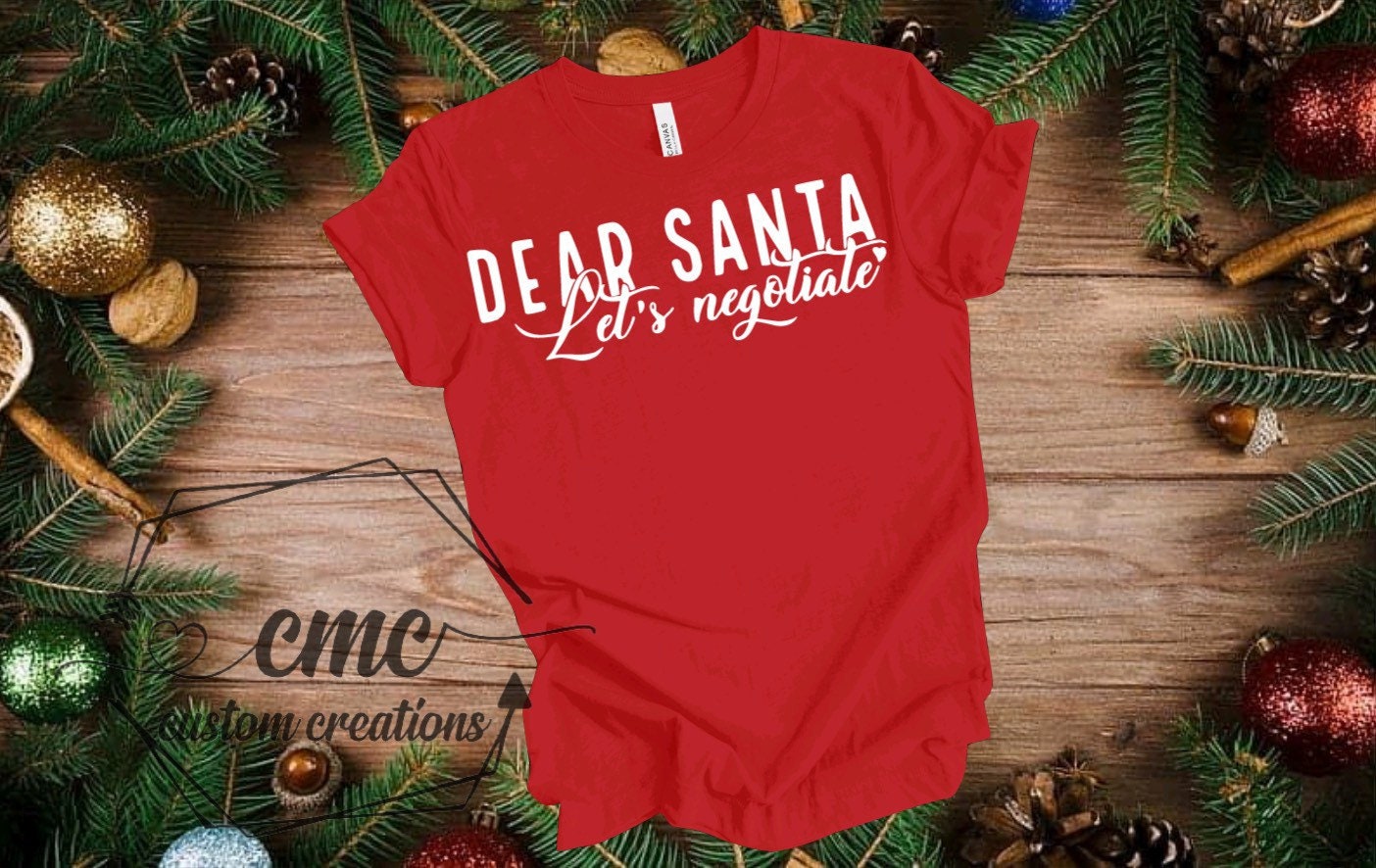Christmas T-Shirt, Funny Christmas Shirts for Women, Christmas Gifts for Women Let’s Negotiate Shirt, Christmas Crewneck Graphic Tee