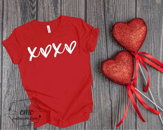 Xoxo T-Shirt, Funny valentines shirts, Gifts for Women, Crewneck Graphic Tee