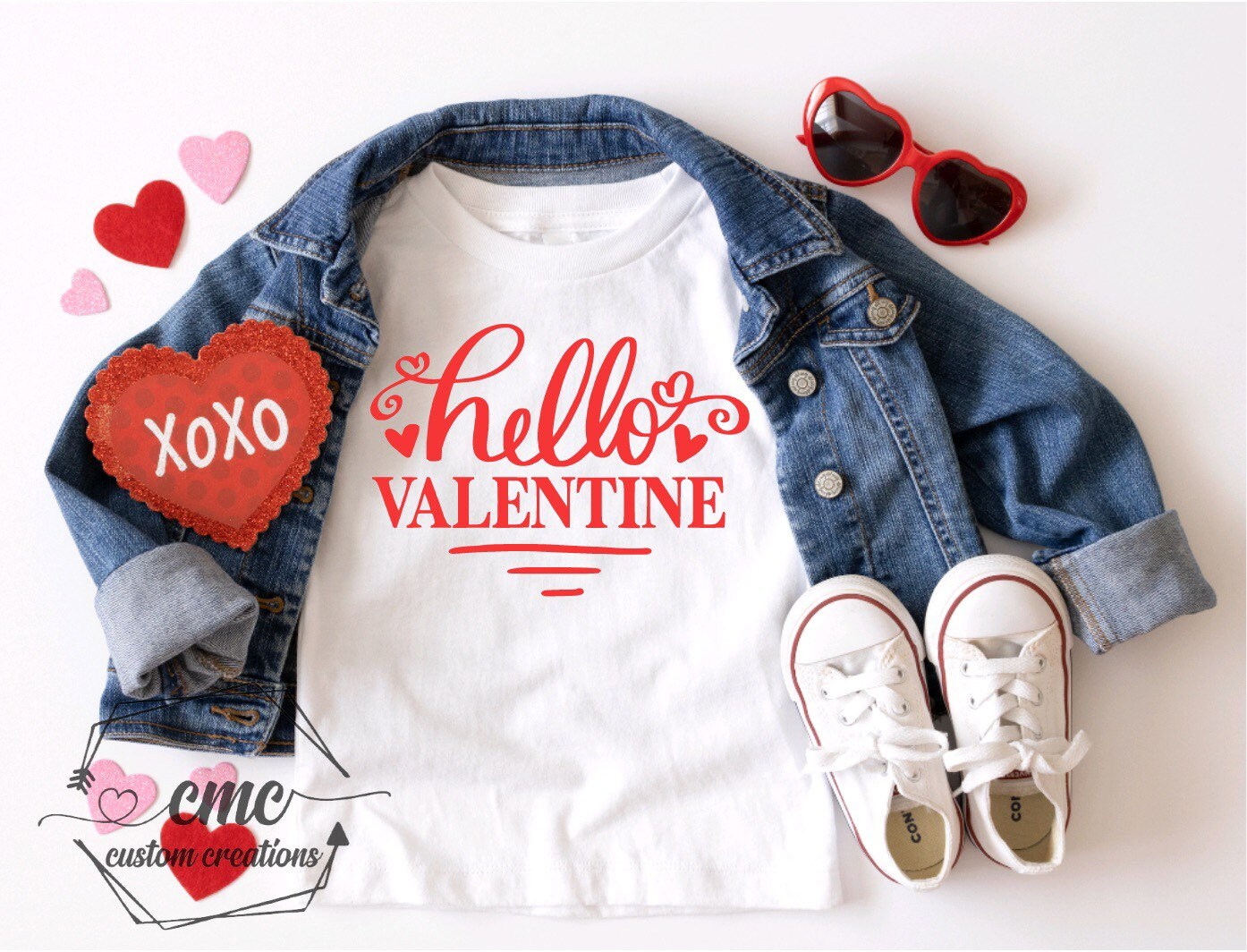 Hello Valentine, Funny valentines shirts, Gifts for kids, children, Toddler, Valentine Crewneck Graphic Tee