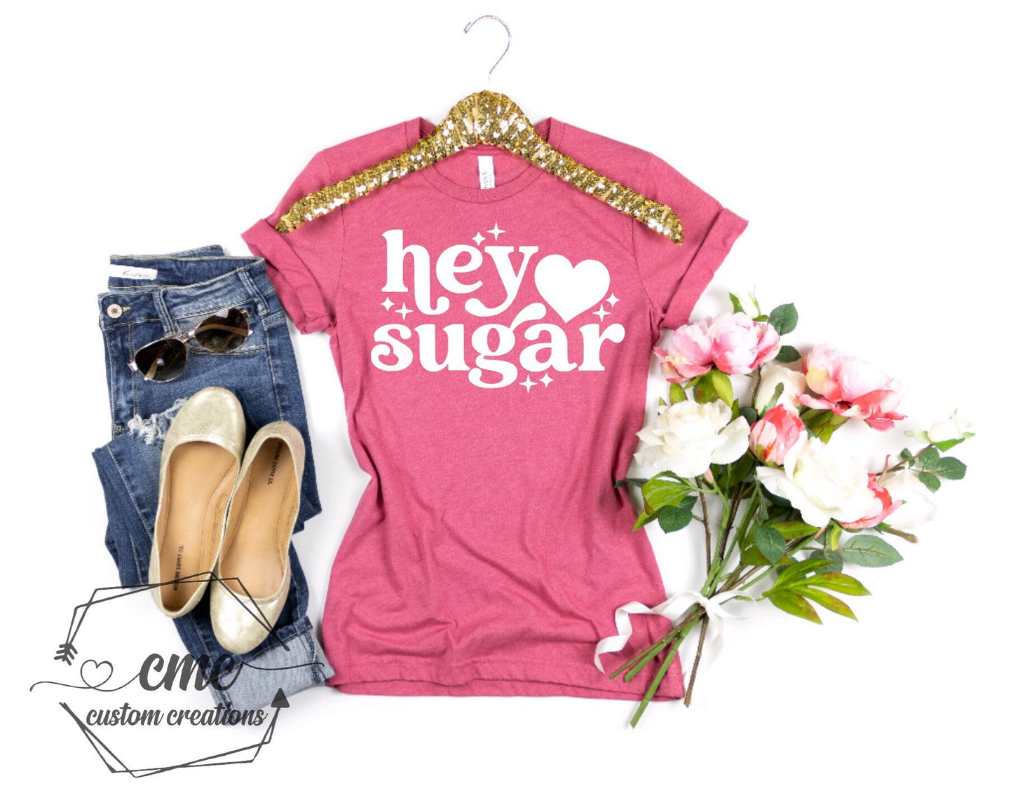 Hey Sugar T-Shirt, Funny valentines shirts, Gifts for Women, Crewneck Graphic Tee