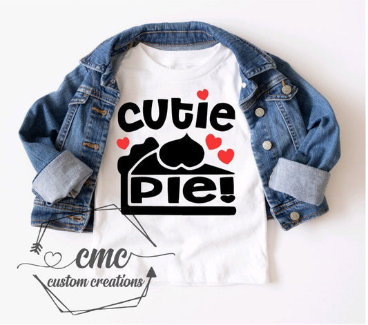 Cutie Pie, Funny valentines shirts, Gifts for kids, children, Toddler, Valentine Crewneck Graphic Tee