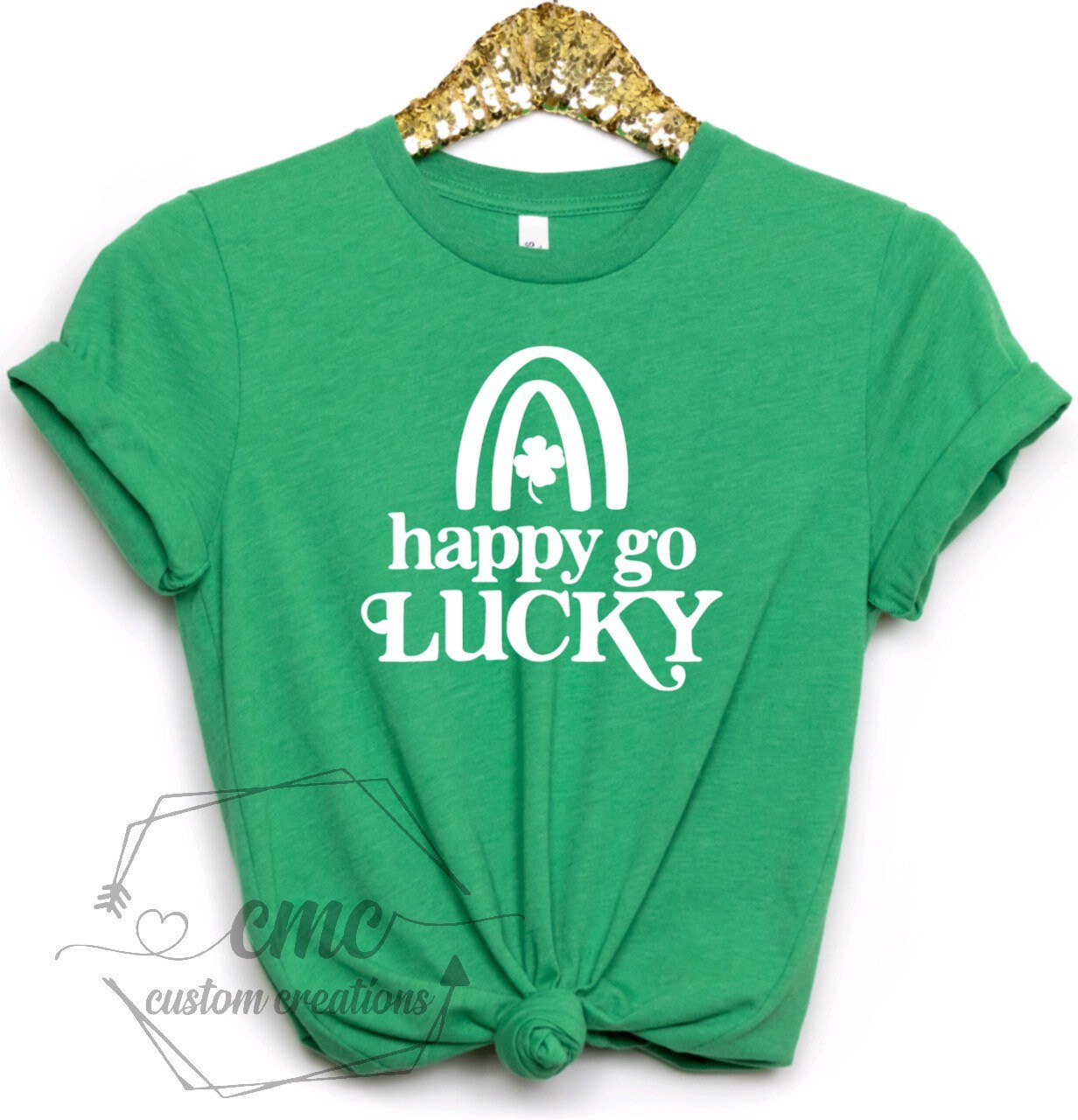 Happy Go Lucky T-Shirt, Funny St. Patrick’s Day shirts, St. Paddy’s Day, Gifts for Women, Crewneck Graphic Tee