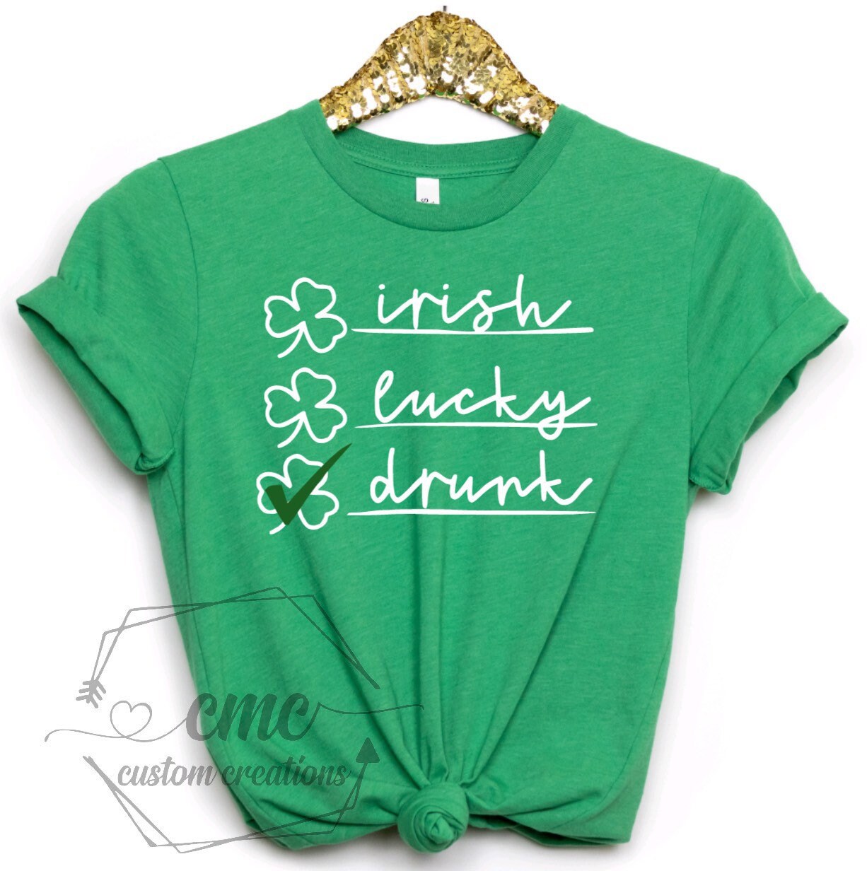 Irish Lucky Drunk T-Shirt, Funny St. Patrick’s Day shirts, St. Paddy’s Day, Gifts for Women, Crewneck Graphic Tee