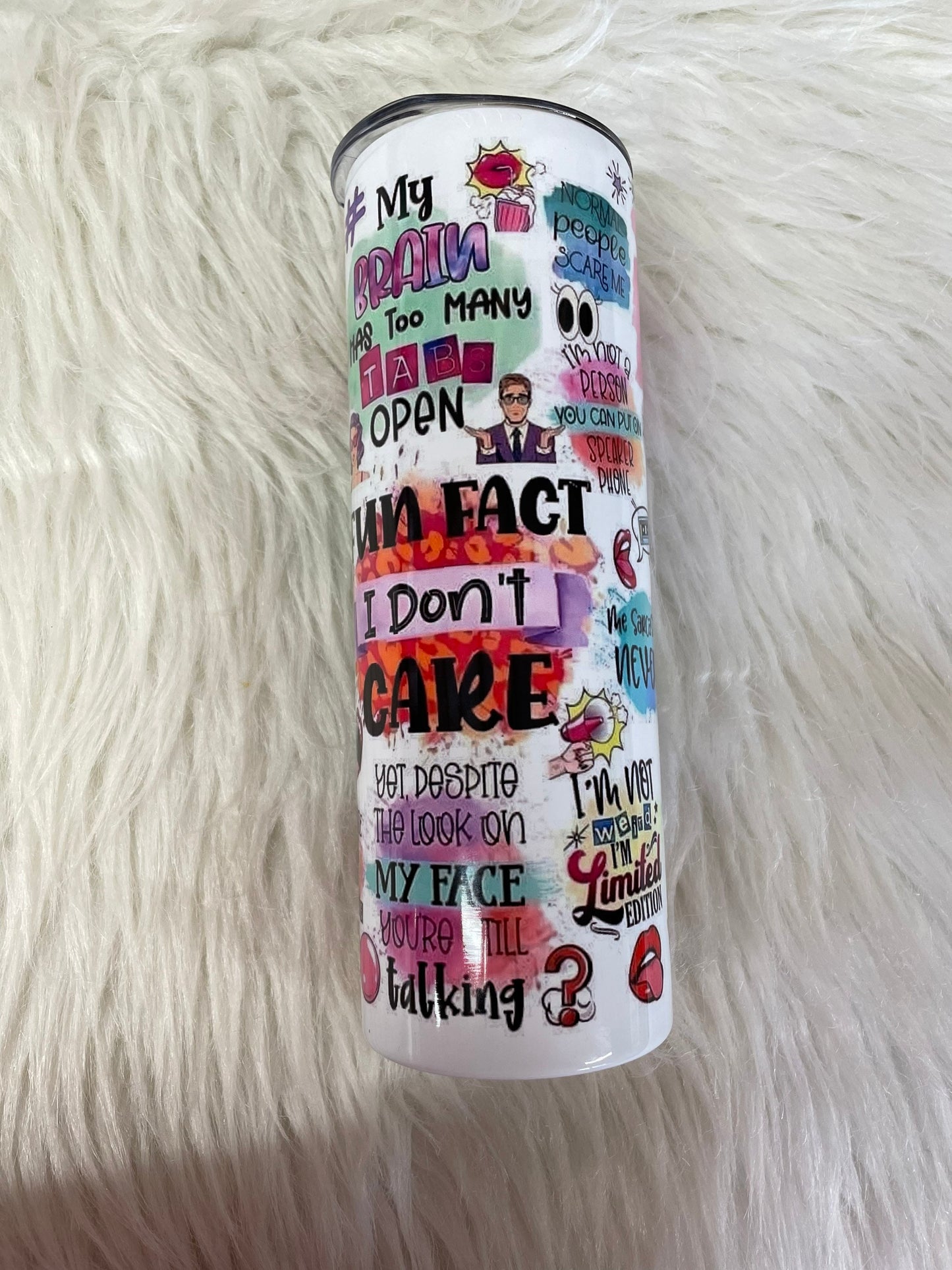 Fun Fact I Don’t Care Sassy 20 oz Skinny Tumbler