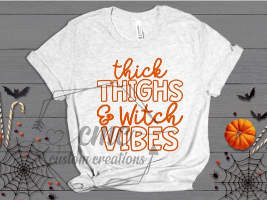 Thick Thighs Witch Vibes Graphic T-Shirt