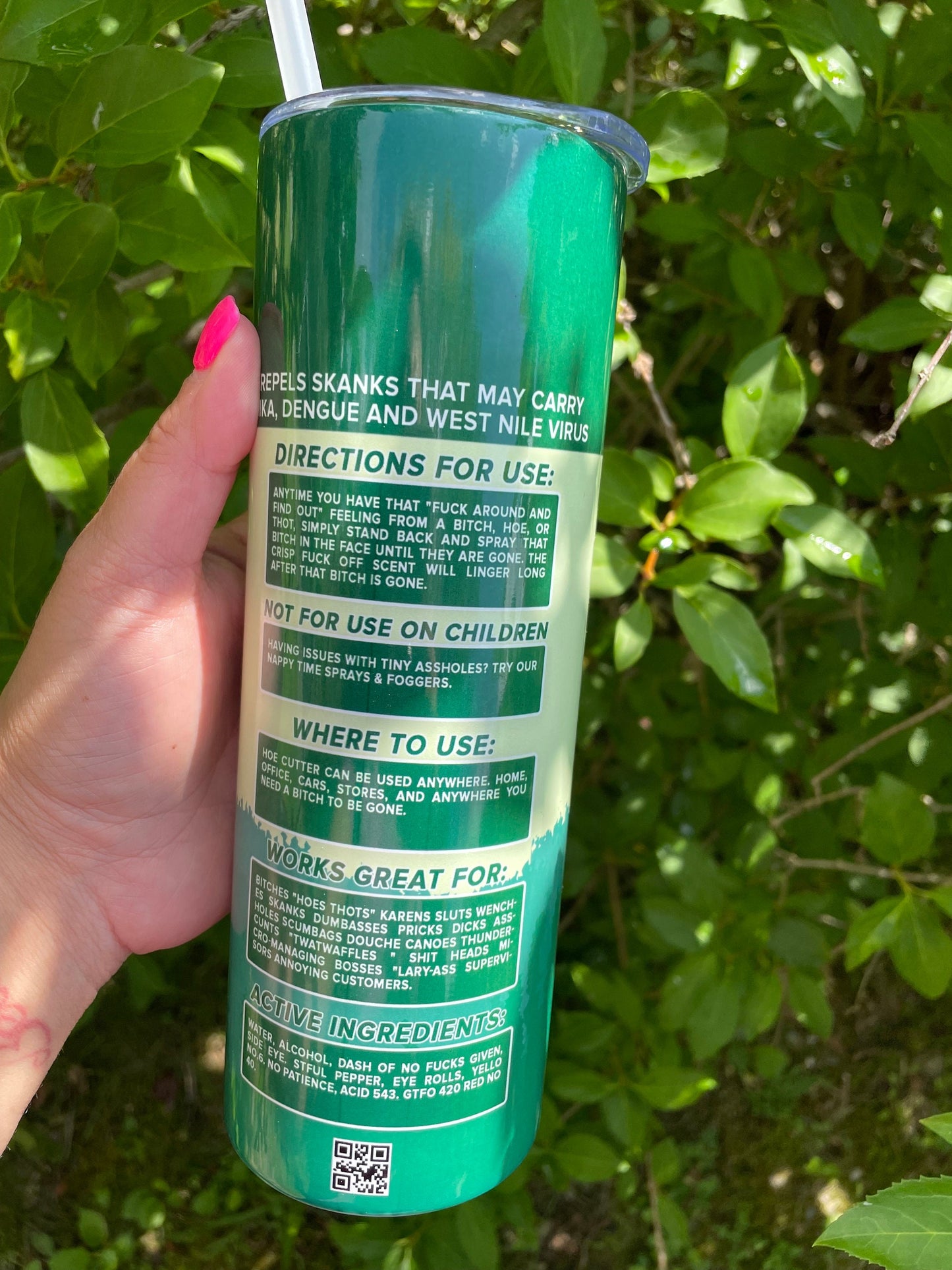 Fuck Off Backwoods Bug Repellent Spray 20 oz Skinny Tumbler